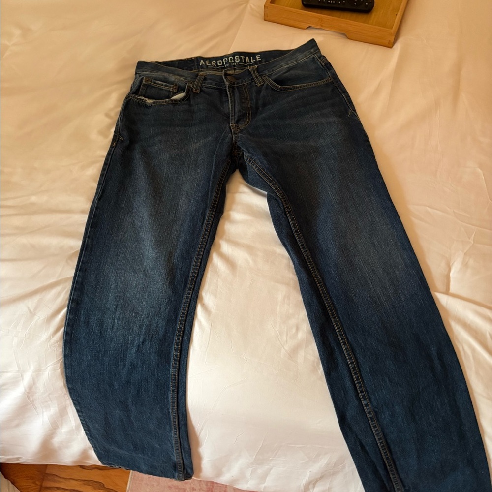 Aeropostale Men's Dark Denim Straight Jeans